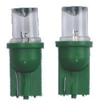 Iluminacion T-10 Led Wedge Bulb Green 12v 2p/C