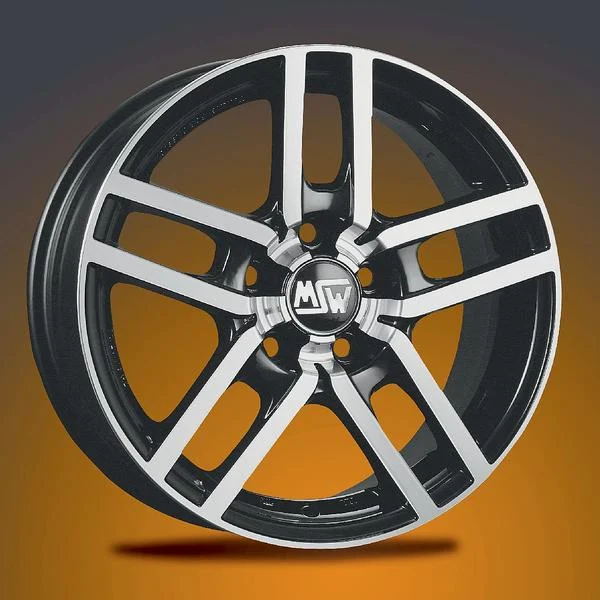 Llanta Msw 12 - 15x7 Black Polish 5 Taladros