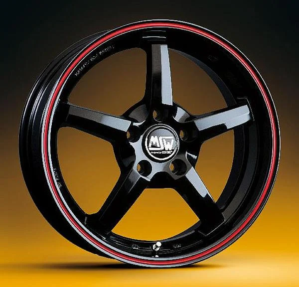 Llanta Msw 16 Black-Red - 16x7 Negro Aro Rojo 4-5 Tornillos