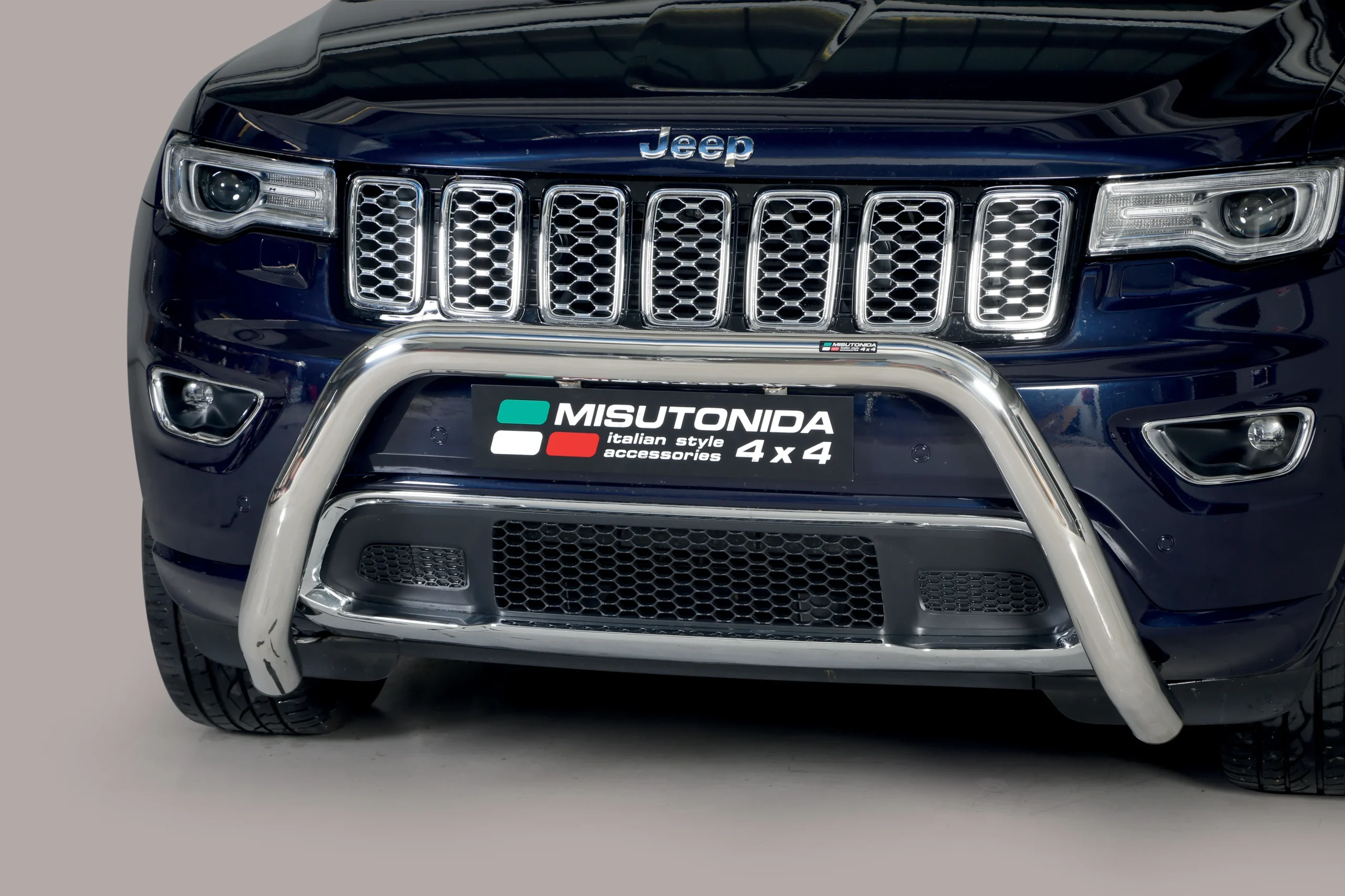 Defensa Delantera Inox Jeep Grand Cherokee Overland 15> ø 76 Homologada - Ec Bar