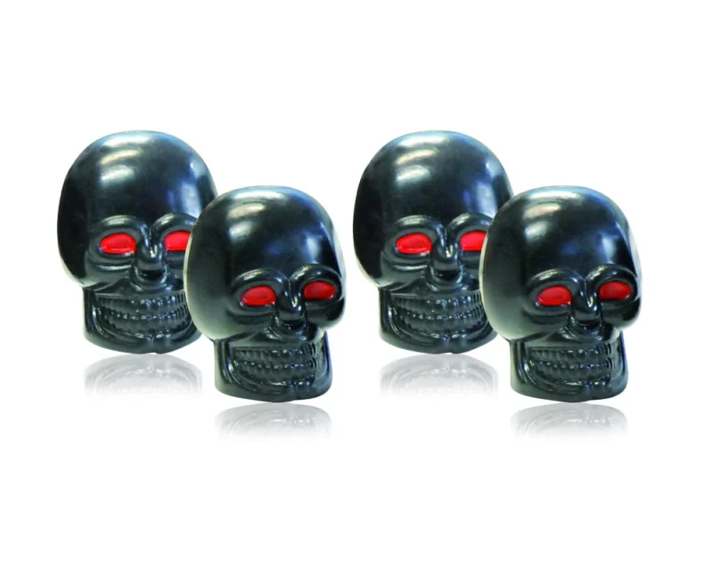 Foliatec Juego Tapones Valvula Skull Negro Rojo Eyes