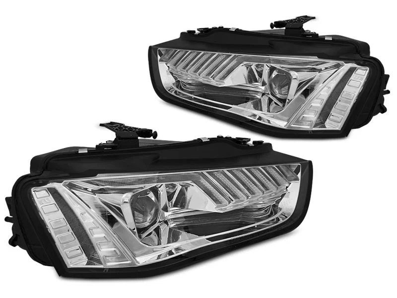 FAROS DELANTEROS LED CROMADOS para AUDI A4 B8 12-15 con intermitente dinamico
