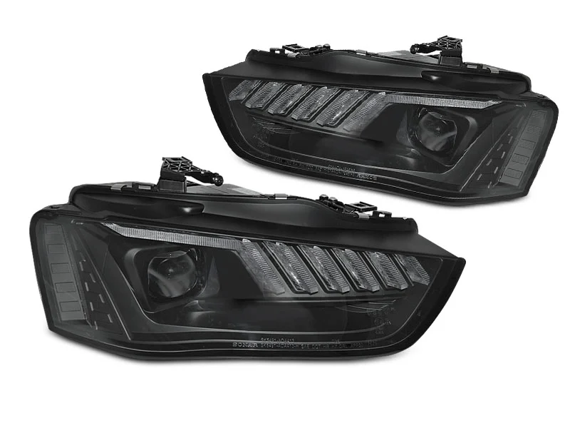 FAROS DELANTEROS LED NEGRO para AUDI A4 B8 12-15 con intermitente dinamico