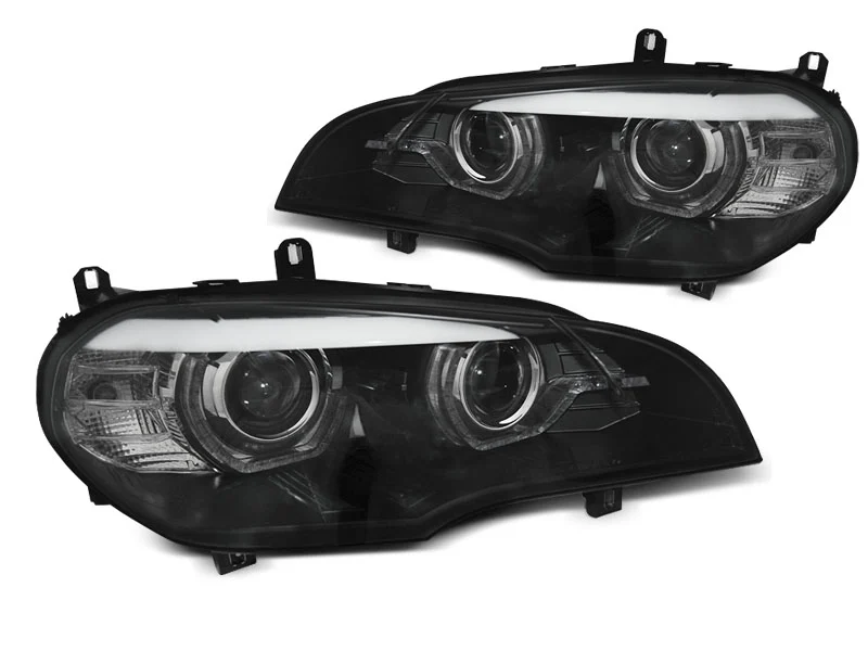 FAROS LED ANGEL EYES LED DRL NEGRO para BMW X5 E70 07-13 (XENON OEM)