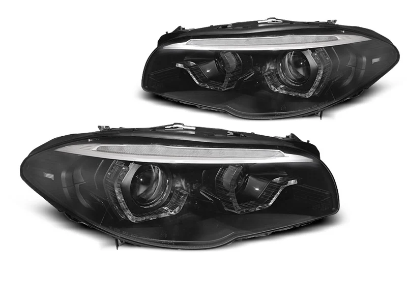 FAROS DE XENON ANGEL EYES LED DRL NEGRO para BMW F10/F11 LCI 13-16 con intermitente dinamico