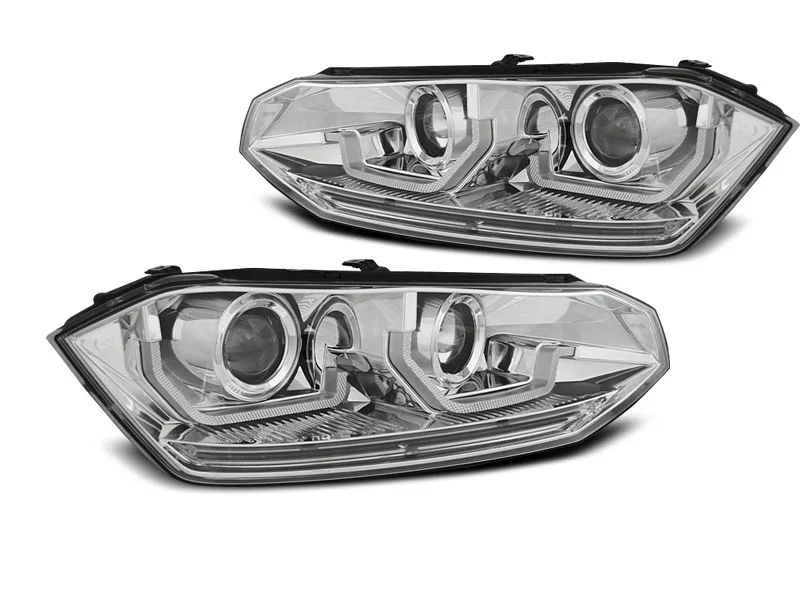 FAROS DELANTEROS VW POLO VI 2G 2017- LED CROMO con intermitente dinamico