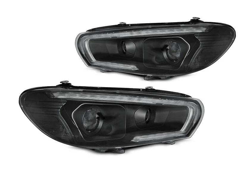 FAROS DELANTEROS FAROS DELANTEROS LED NEGRO para VW SCIROCCO 08-04.14 con intermitente dinamico