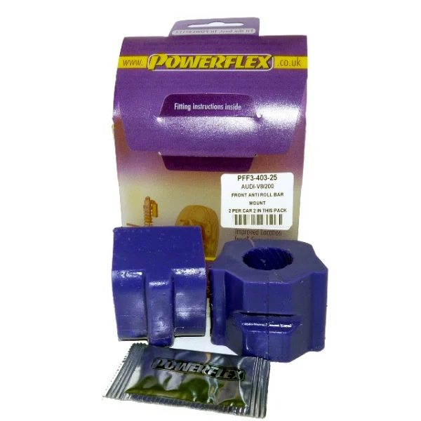Powerflex Silentblock Front Anti Roll Bar To Chassis 25mm AUDI V8 Type 44 & 4C (10/88-11/93)