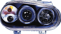 Faros Delanteros Kl Vw Golf Iv 97-03 Black + Halo/Fo