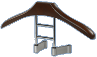 Percha Wood Hanger 45cm Incl 4 Adapters 8/