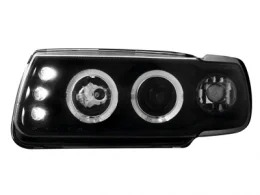 Faros Vw Polo 6n 95-98 _ 2 Angel Eyes _ Negro